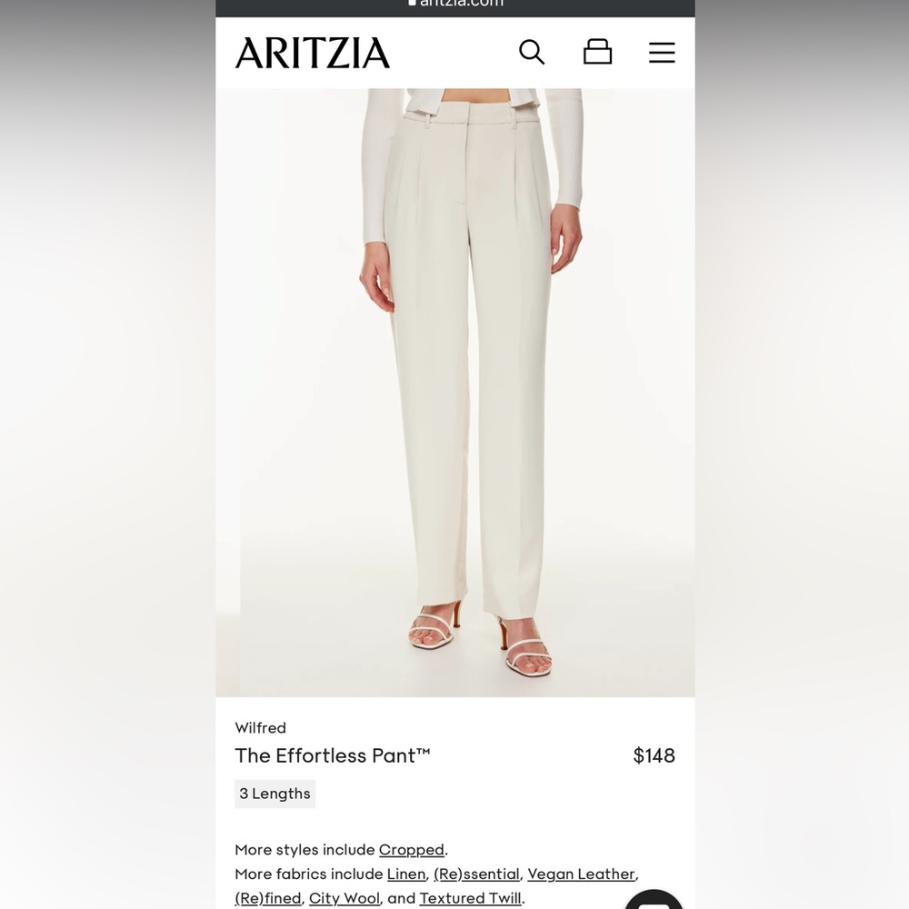 Like New! Aritzia Wilfred Effortless Pant Short Length 4